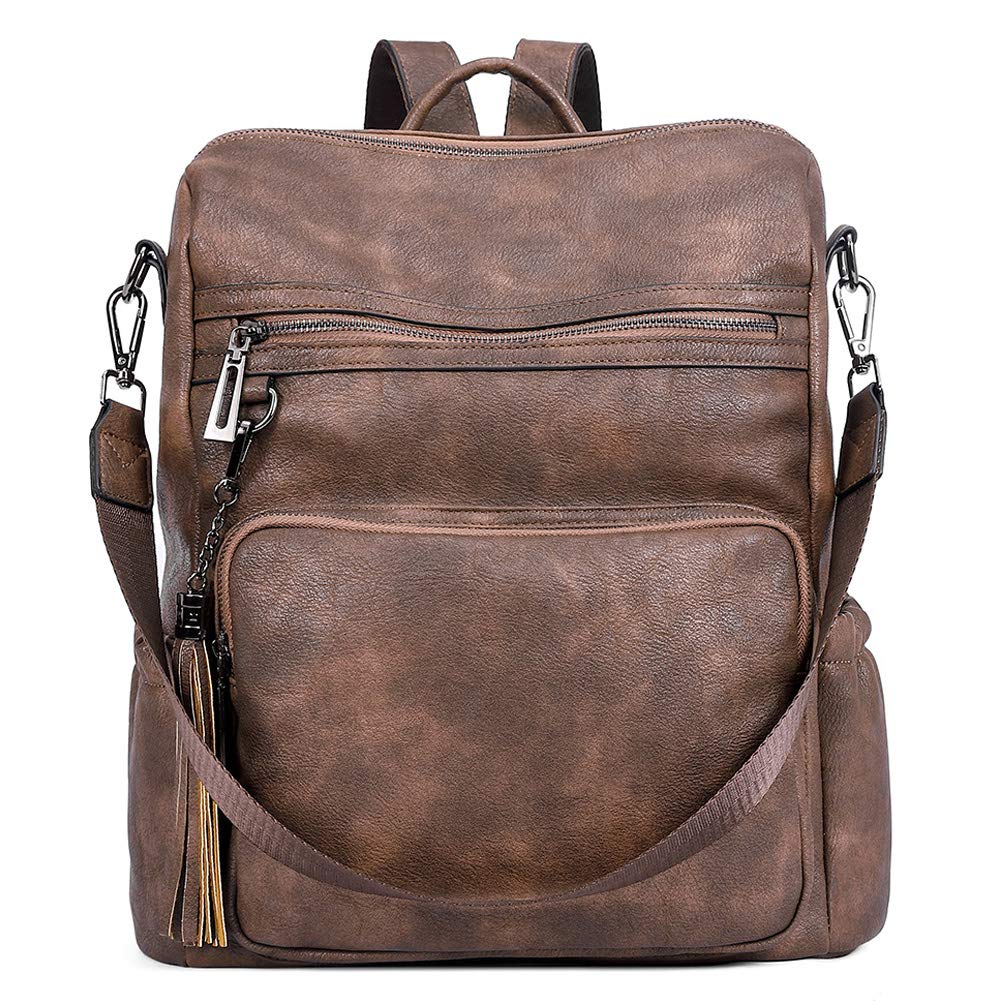 DUO-TONE Luxe Women's Leather Travel Backpack