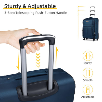 LARVENDER Expandable 5-Piece Spinner Luggage Set