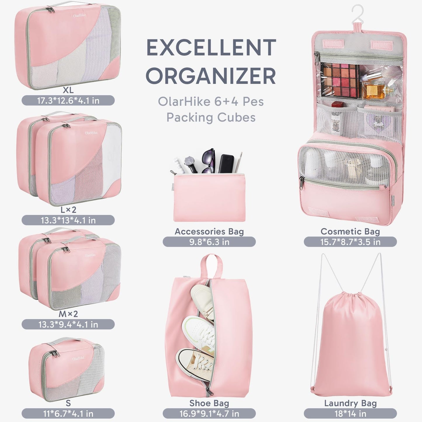 OlarHike Travel Cube Set - Cream Organizer & Gifts