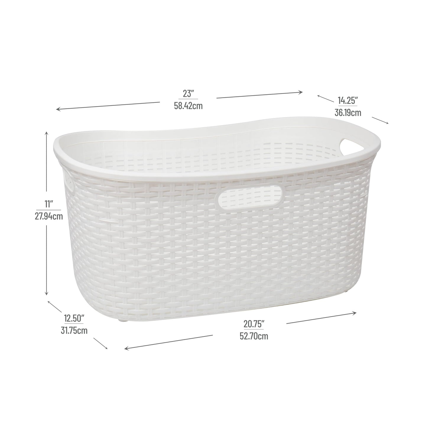 Ivory Wicker Mind Reader 40L Laundry Basket