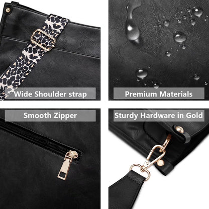 AUYOCO Chic Vegan Leather Crossbody Bag with Strap