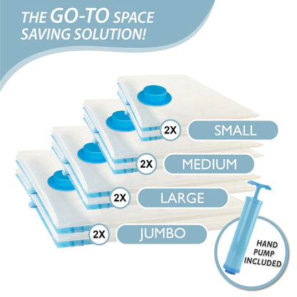 CozyVac Travel Bags with Pump - 6 Pack Space Savers