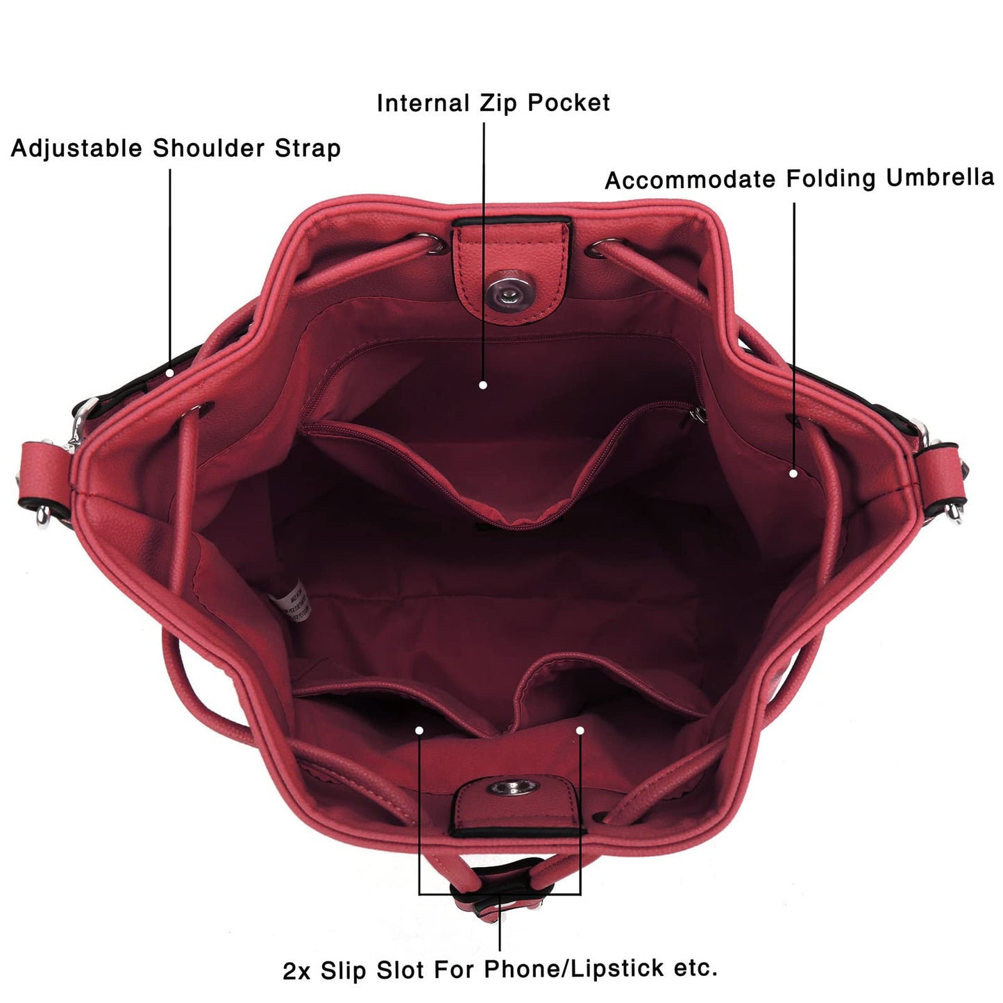 AFKOMST Chic Leather Bucket & Crossbody Bag Set