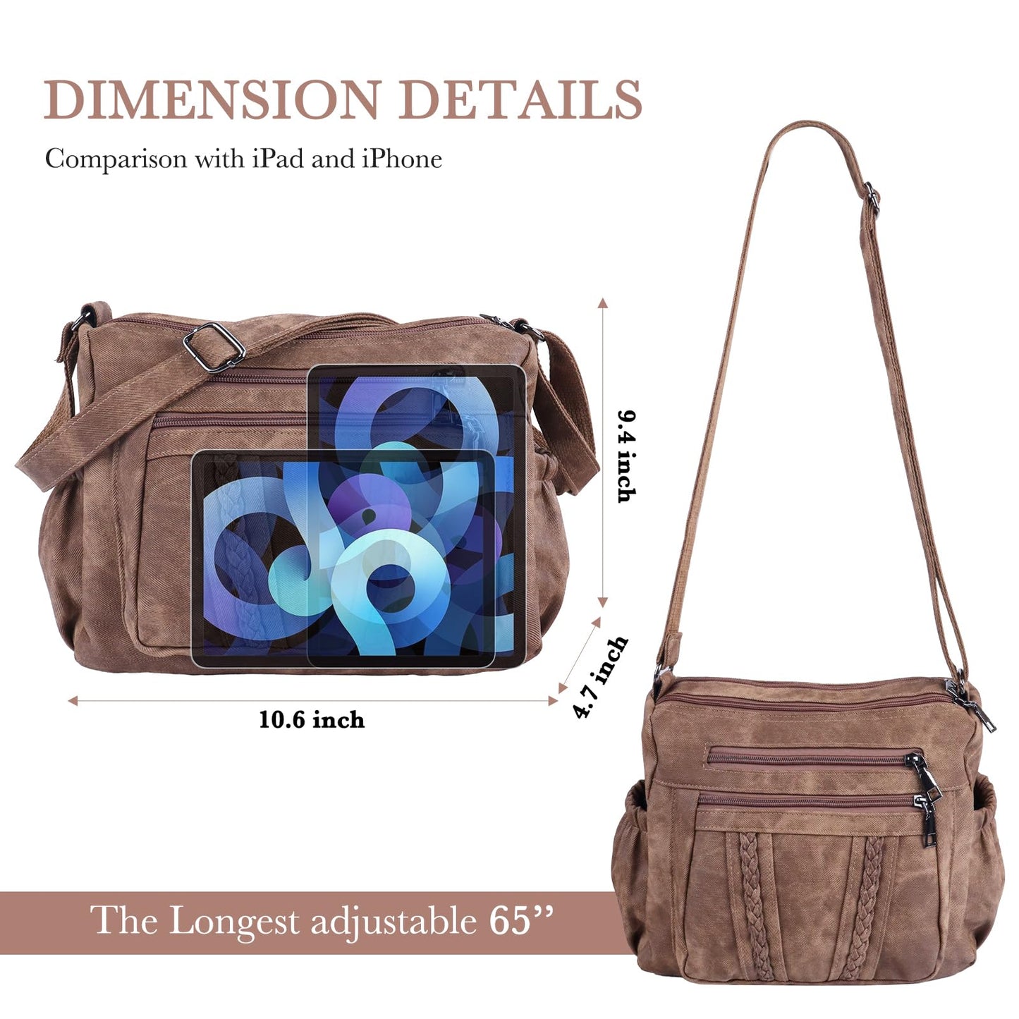 ELDA Chic Crossbody: Soft PU Leather Multi-Pocket Bag