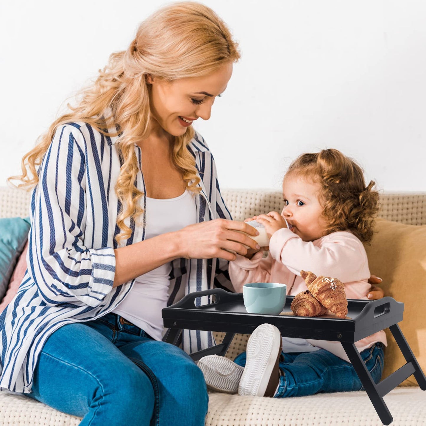 Artmeer Bamboo Foldable Bed & Laptop Tray - 2 Pack