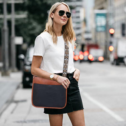 AUYOCO Chic Vegan Leather Crossbody Bag with Strap