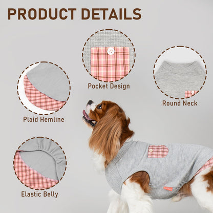 PlaidPup Waffle Vest: Soft, Stretchy, & Cute!