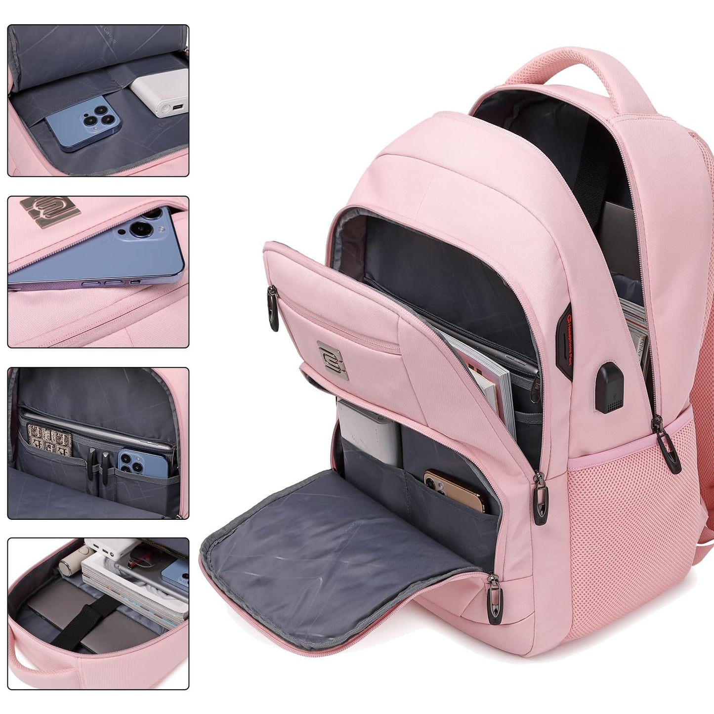 SecureSlim Laptop Backpack with USB & Water Resistance