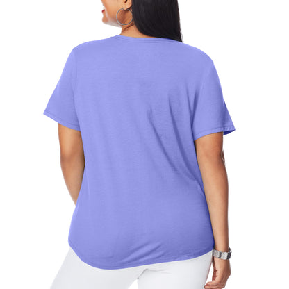 Hanes Plus Size V-Neck Cotton Tee for Women
