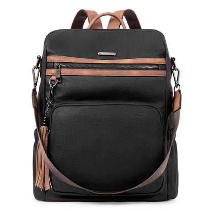 DUO-TONE Luxe Women's Leather Travel Backpack