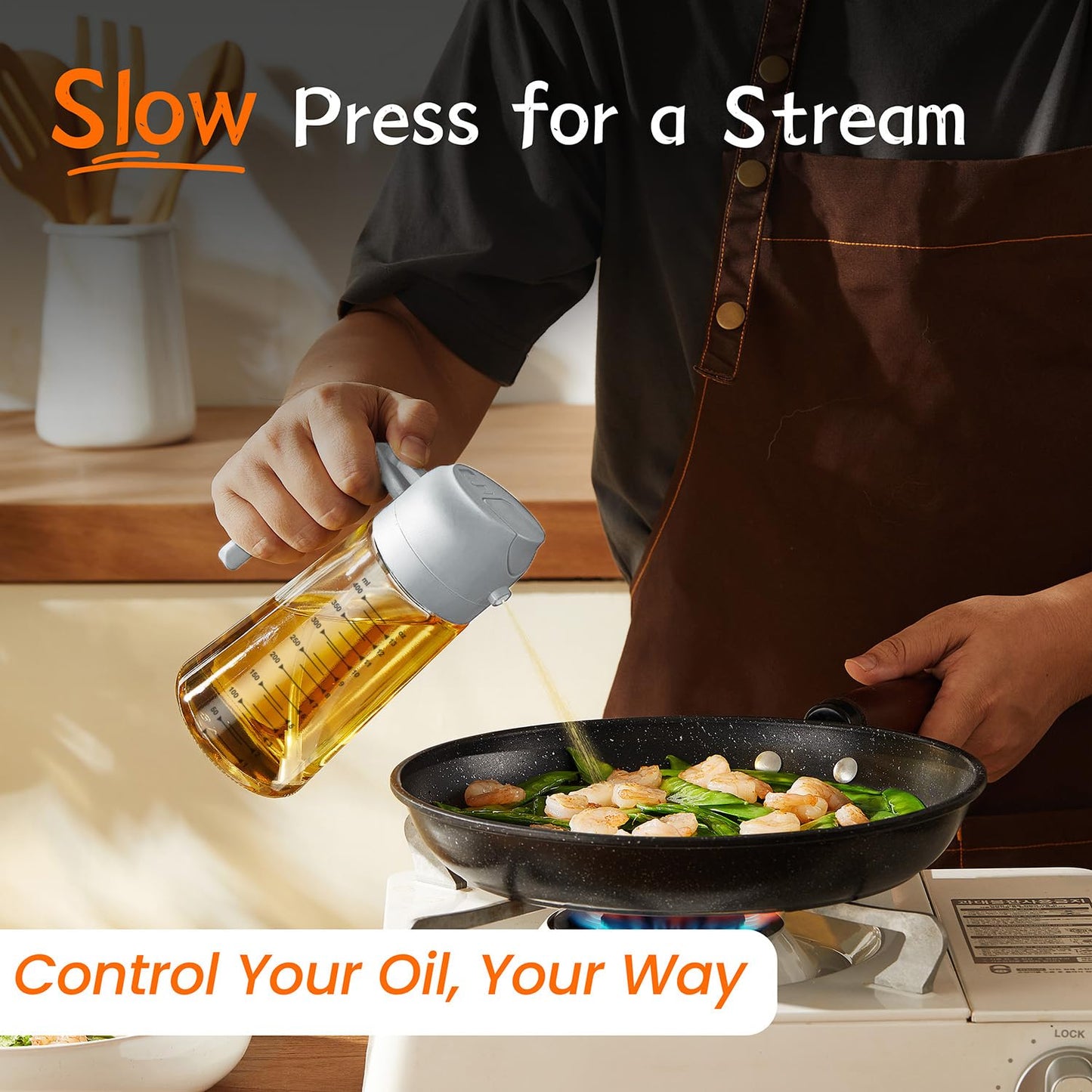 SprayMaster Duo: 16oz Olive Oil Dispenser - Black