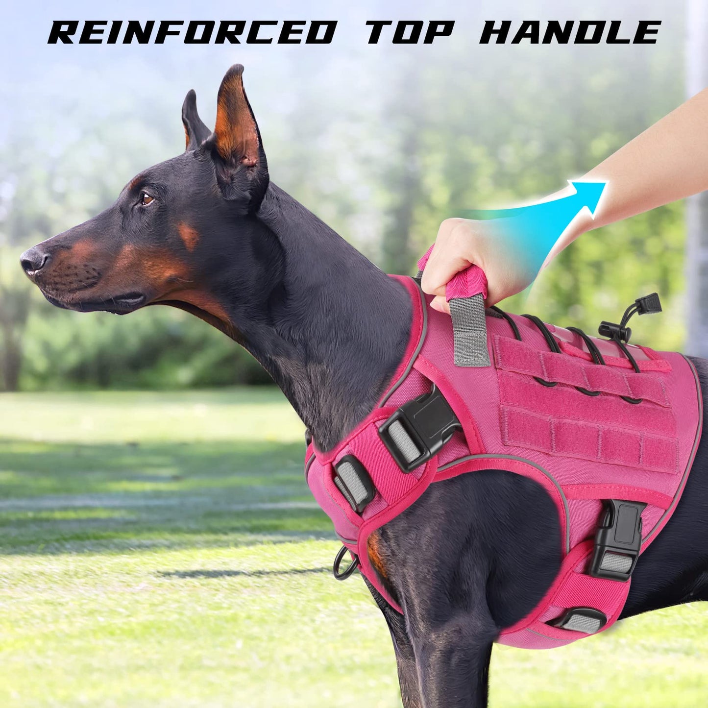 GuardianGrip Tactical Dog Vest - Large, Reflective, Green