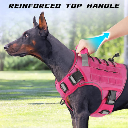 GuardianGrip Tactical Dog Vest - Large, Reflective, Green