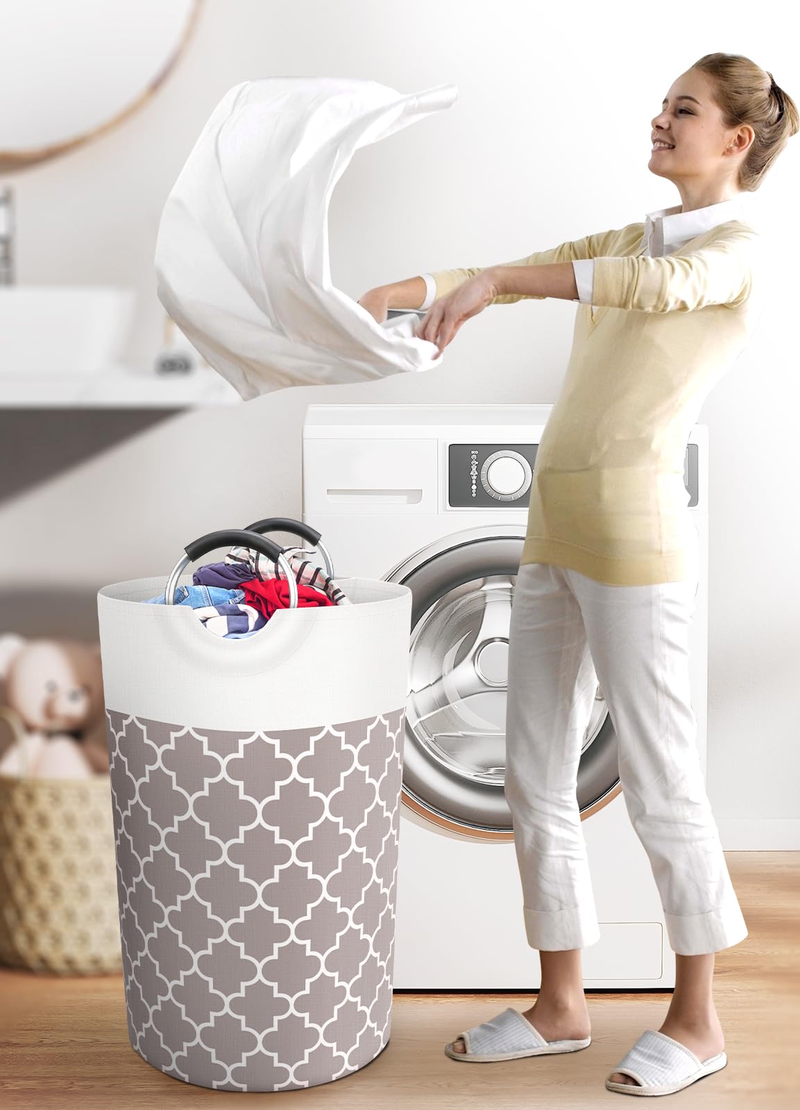 Collapsible Hamper Bag - Grey