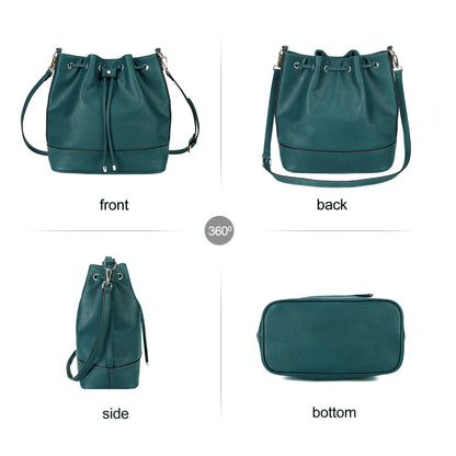 AFKOMST Chic Leather Bucket & Crossbody Bag Set