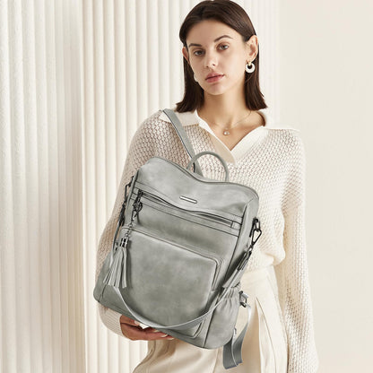 DUO-TONE Luxe Women's Leather Travel Backpack