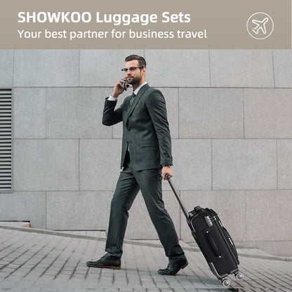 SHOWKOO Armygreen 3-Piece Expandable Luggage Set