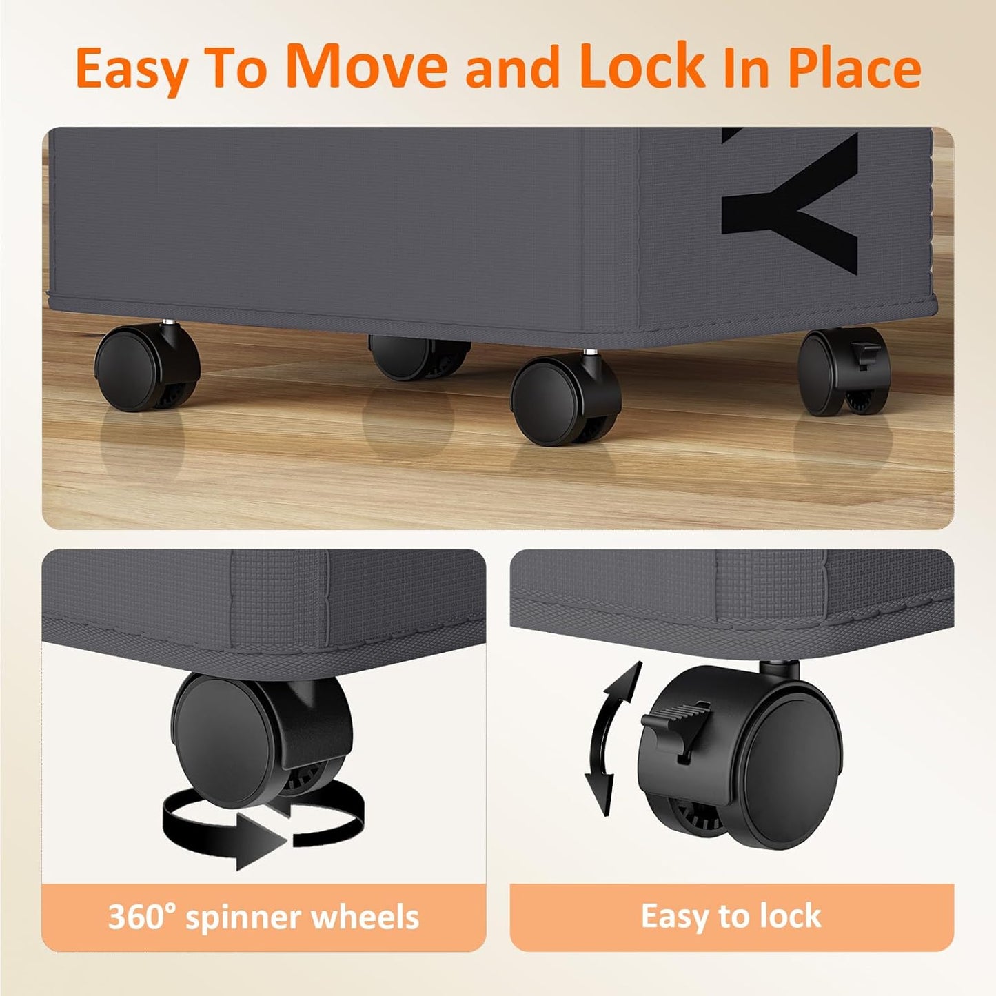 RollAway 90L Laundry Basket with Removable Bag