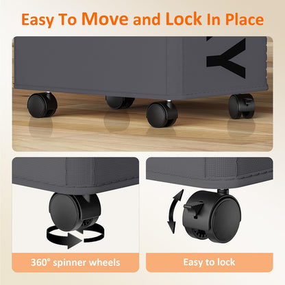 RollAway 90L Laundry Basket with Removable Bag