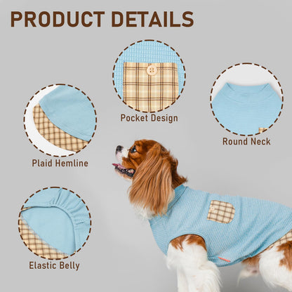PlaidPup Waffle Vest: Soft, Stretchy, & Cute!