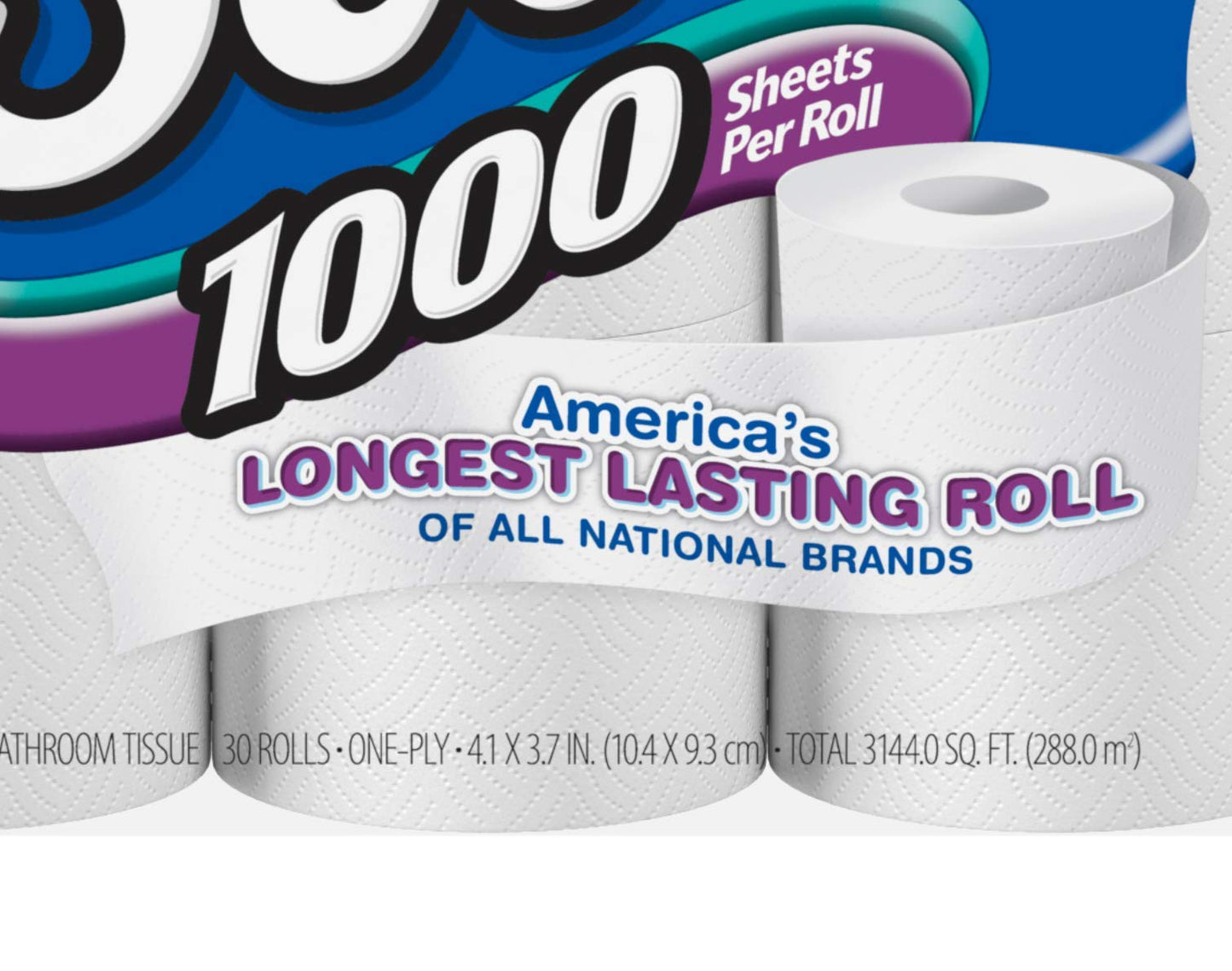 Scott 1000 Toilet Paper, 32 Rolls, Septic-Safe, 1-Ply Toilet Tissue