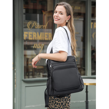 DUO-TONE Luxe Women's Leather Travel Backpack