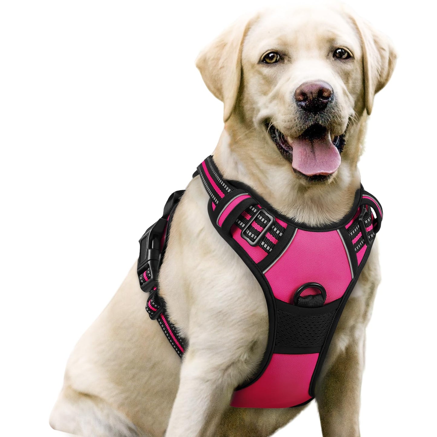 PawGuard No-Pull Reflective Dog Harness - Large Black