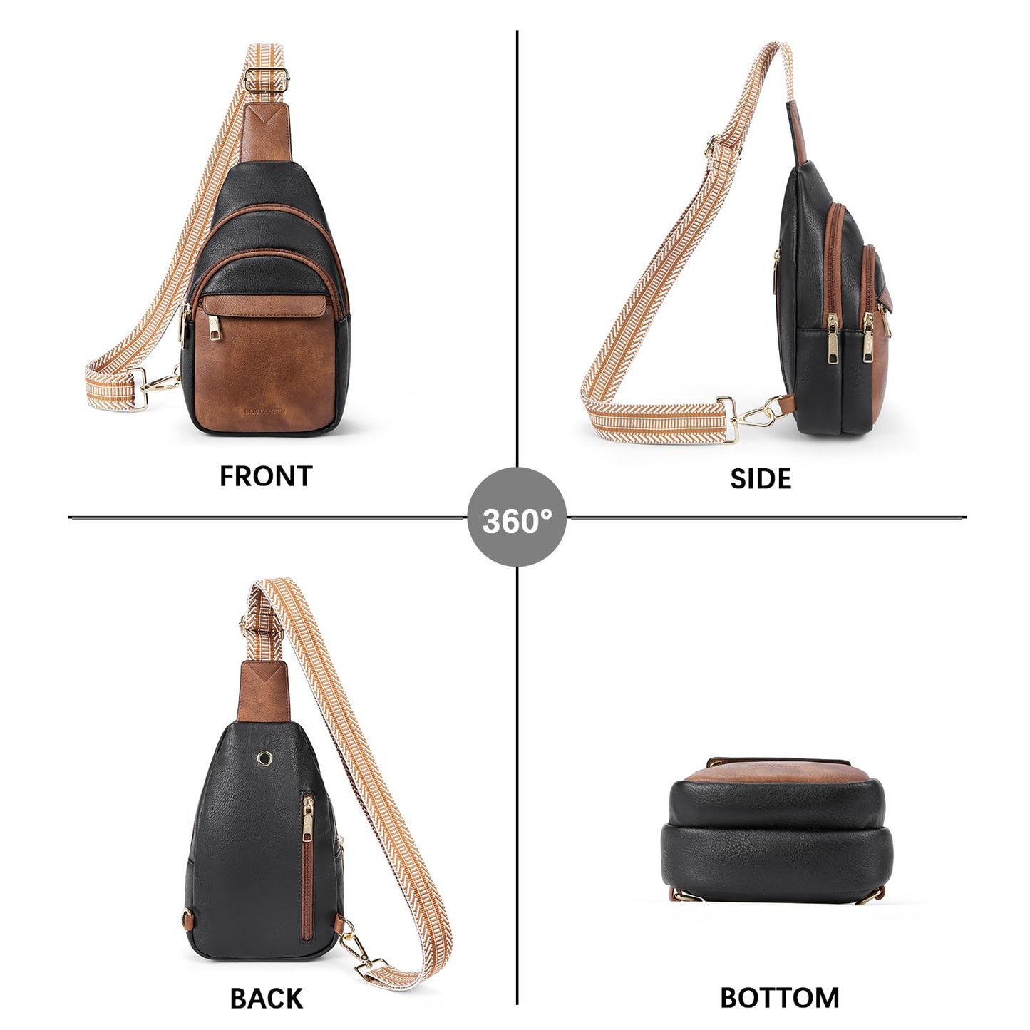 BOSTANTEN Chic Leather Crossbody Sling Bag