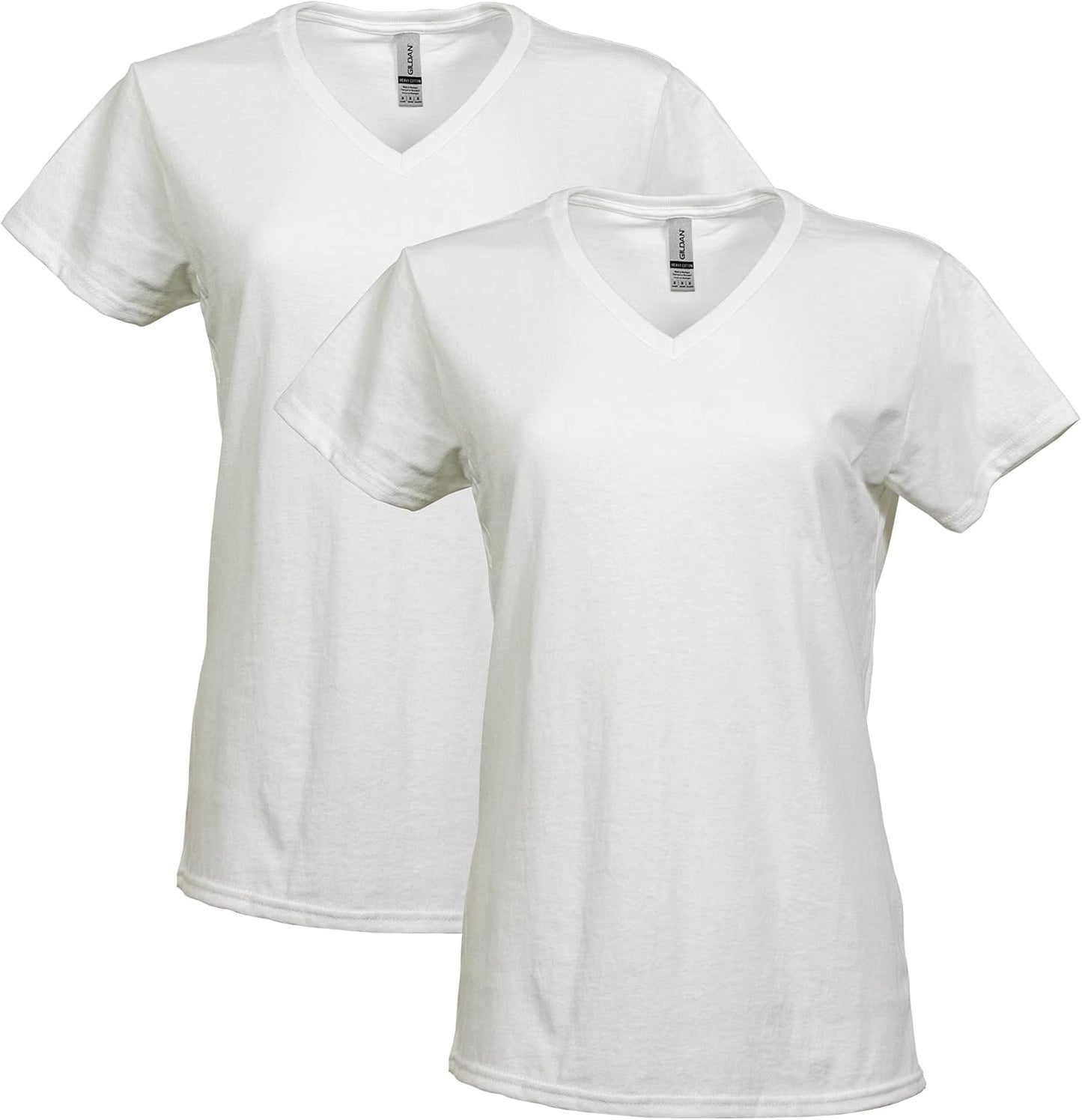 Gildan V-Neck Cotton Tee Duo for Women