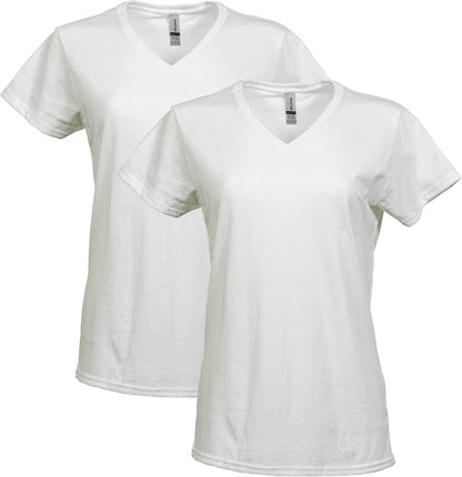 Gildan V-Neck Cotton Tee Duo for Women