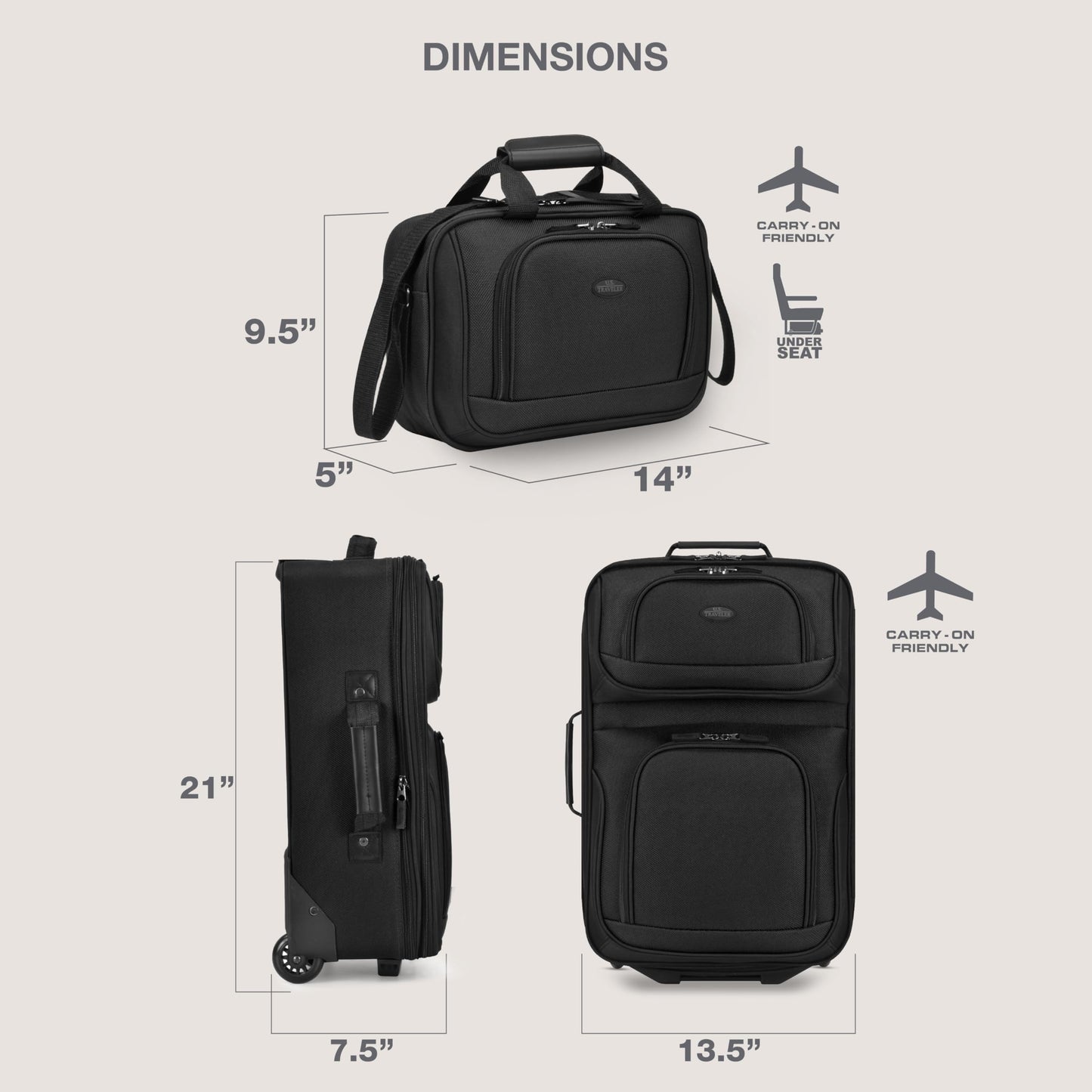 U.S. Traveler Rio Expandable Orange Carry-on