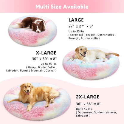 PawCozy Nest: Plush Anti-Anxiety Pet Bed, Light Grey