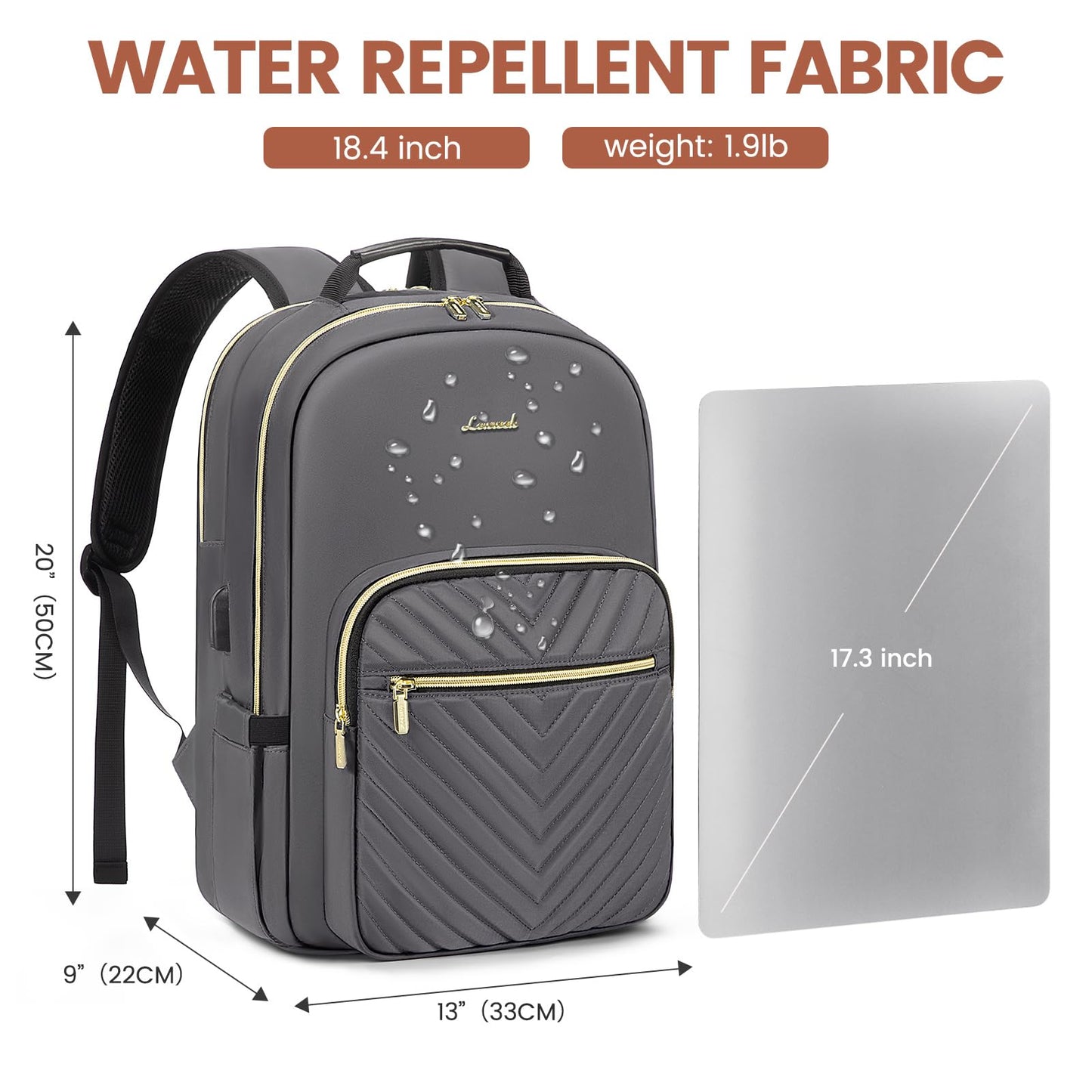 Chic Leather Laptop Backpack for Women - LoveVook