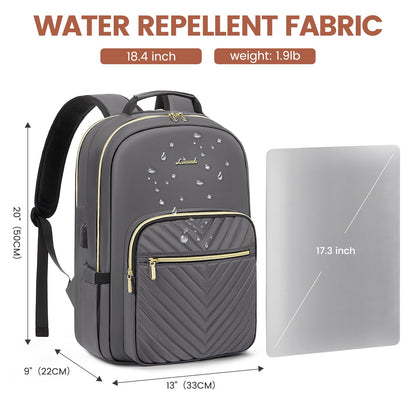 Chic Leather Laptop Backpack for Women - LoveVook