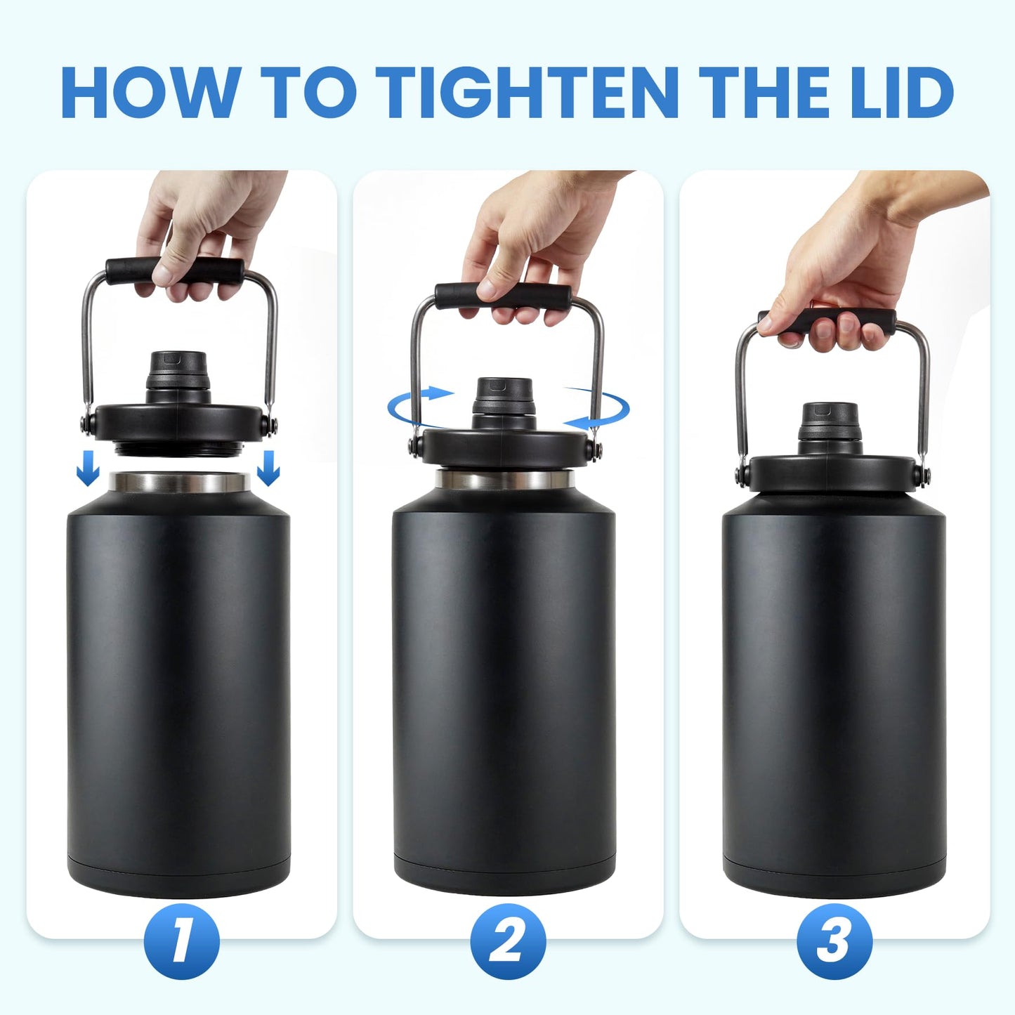 HydraGuard 128oz: Dual-Vacuum Stainless Water Jug