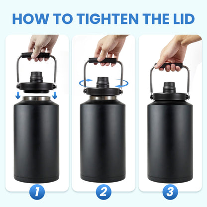 HydraGuard 128oz: Dual-Vacuum Stainless Water Jug