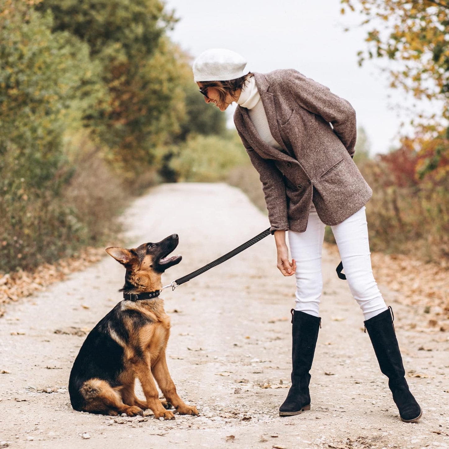 RhinoGrip Aqua: Double Handle Reflective Dog Leash