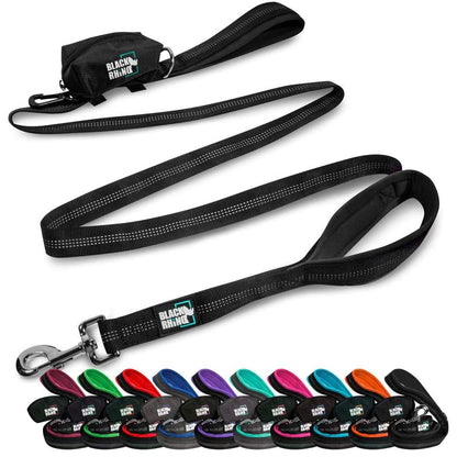 RhinoGrip Aqua: Double Handle Reflective Dog Leash