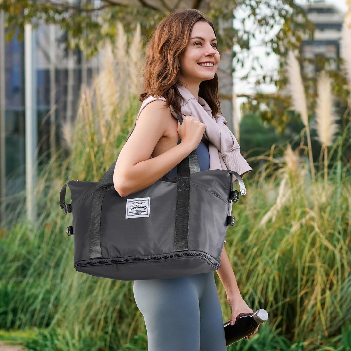 Pink Expandable Travel Duffel with Wet Pocket