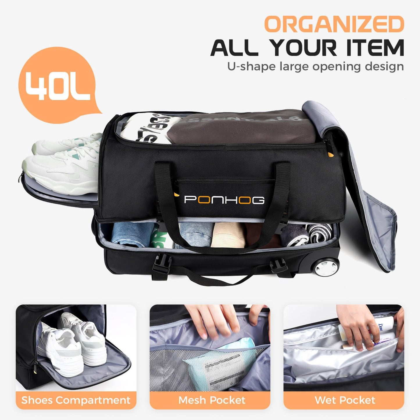 TravelWheels Duffel: Large Waterproof Wheeled Bag
