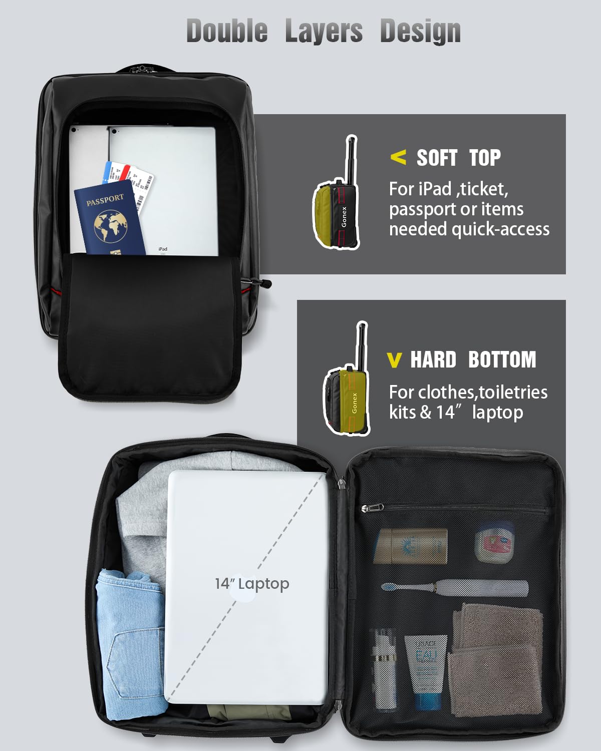 Gonex 70L Wheeled Duffle - Olive Green Travel Bag