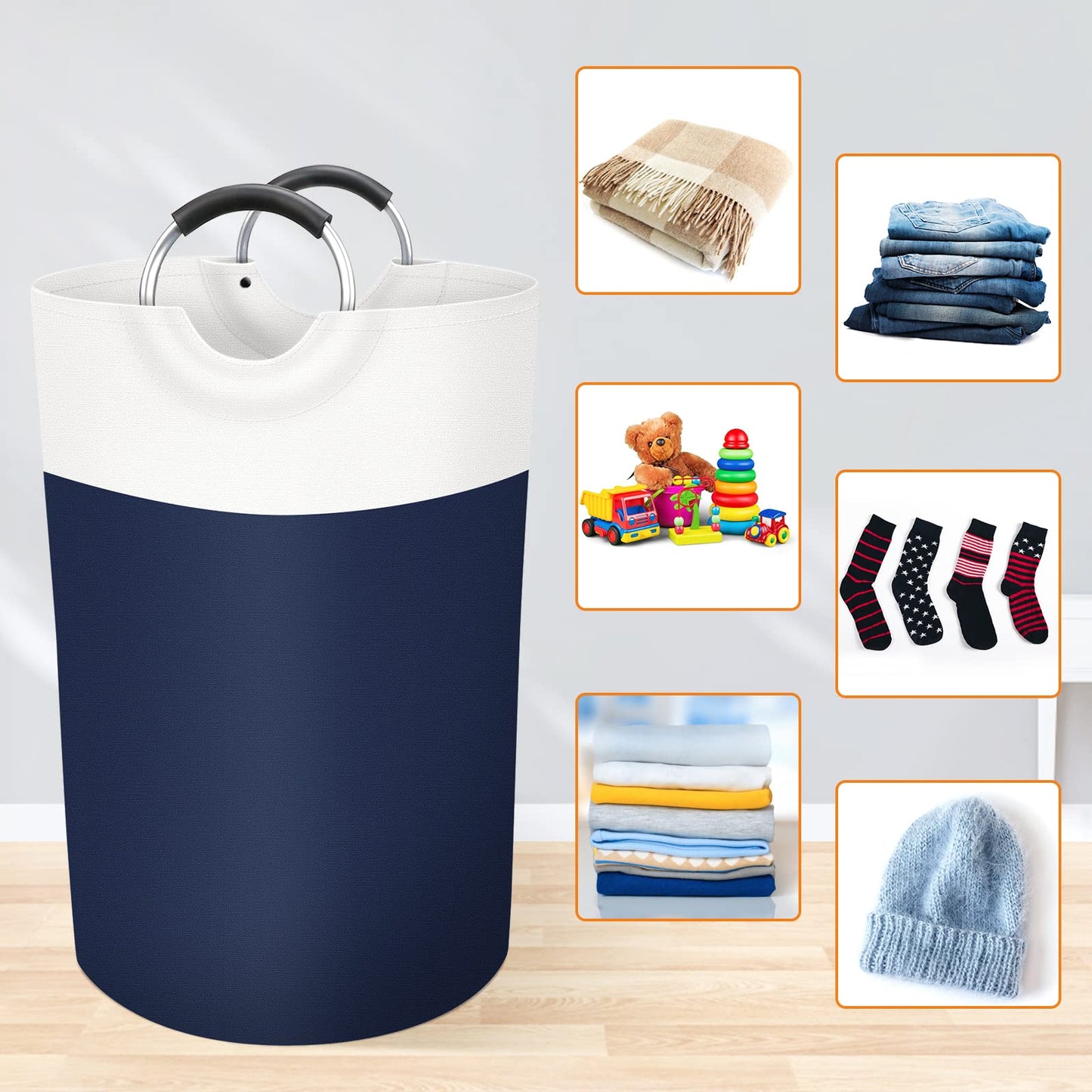 BlissTotes 90L Collapsible Laundry Hamper - Black