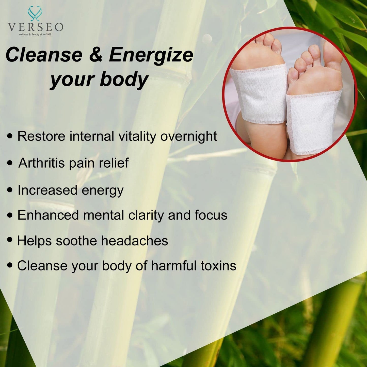 Verseo Energizing Tourmaline Foot Pads (30 Pack)