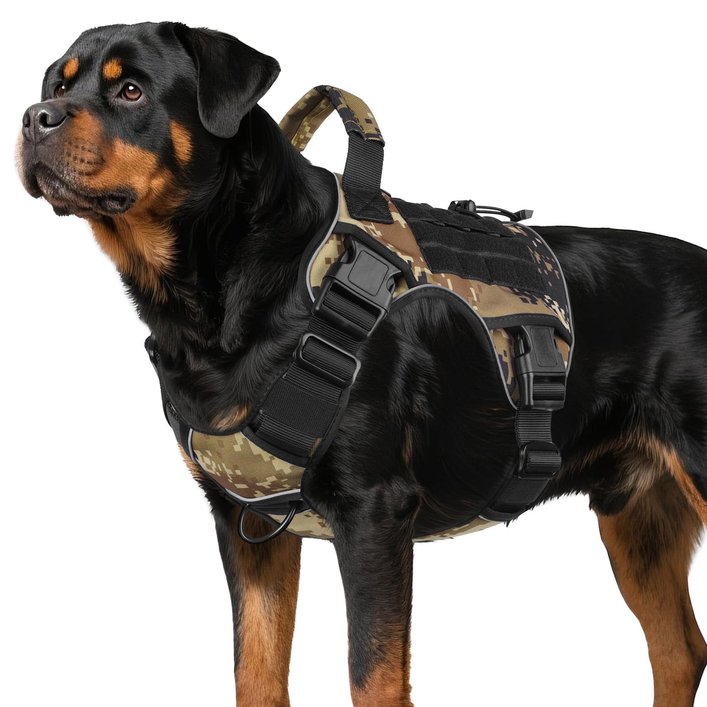 GuardianGrip Tactical Dog Vest - Large, Reflective, Green