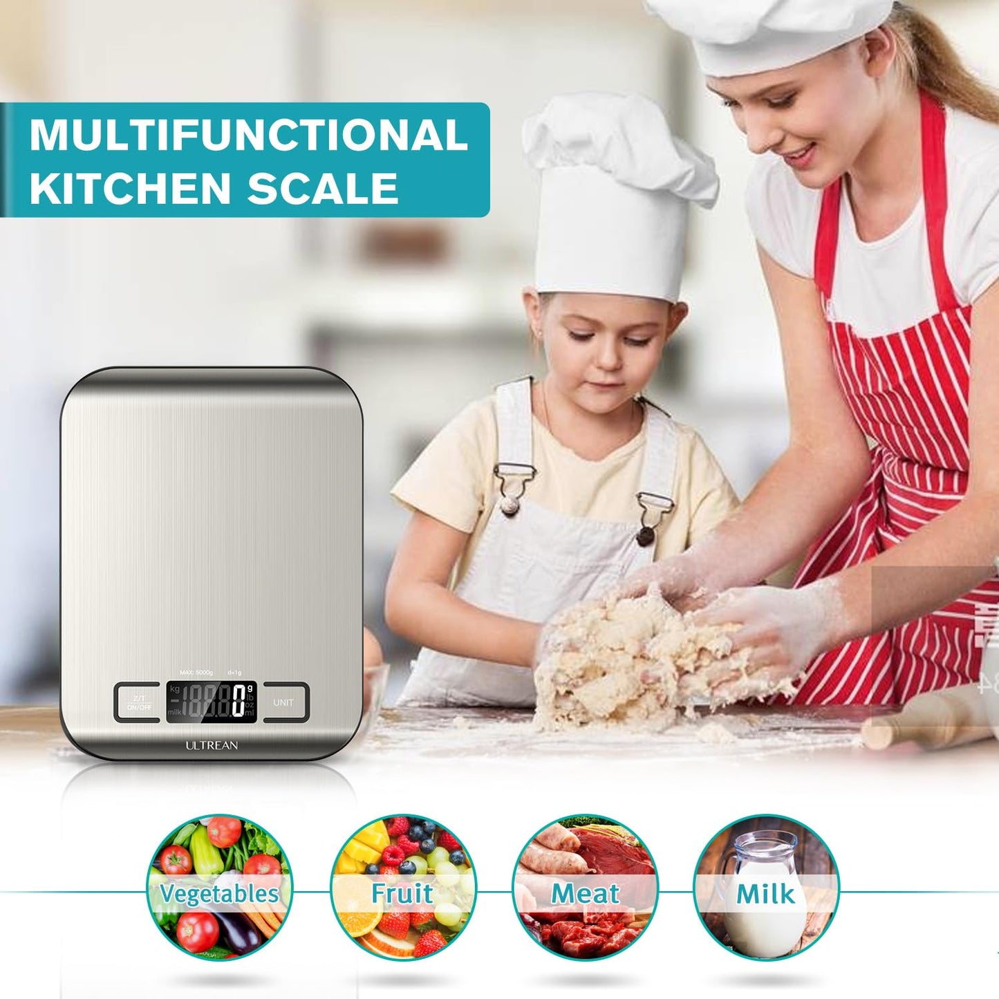 Ultrean Kitchen Scale - 11lb Capacity
