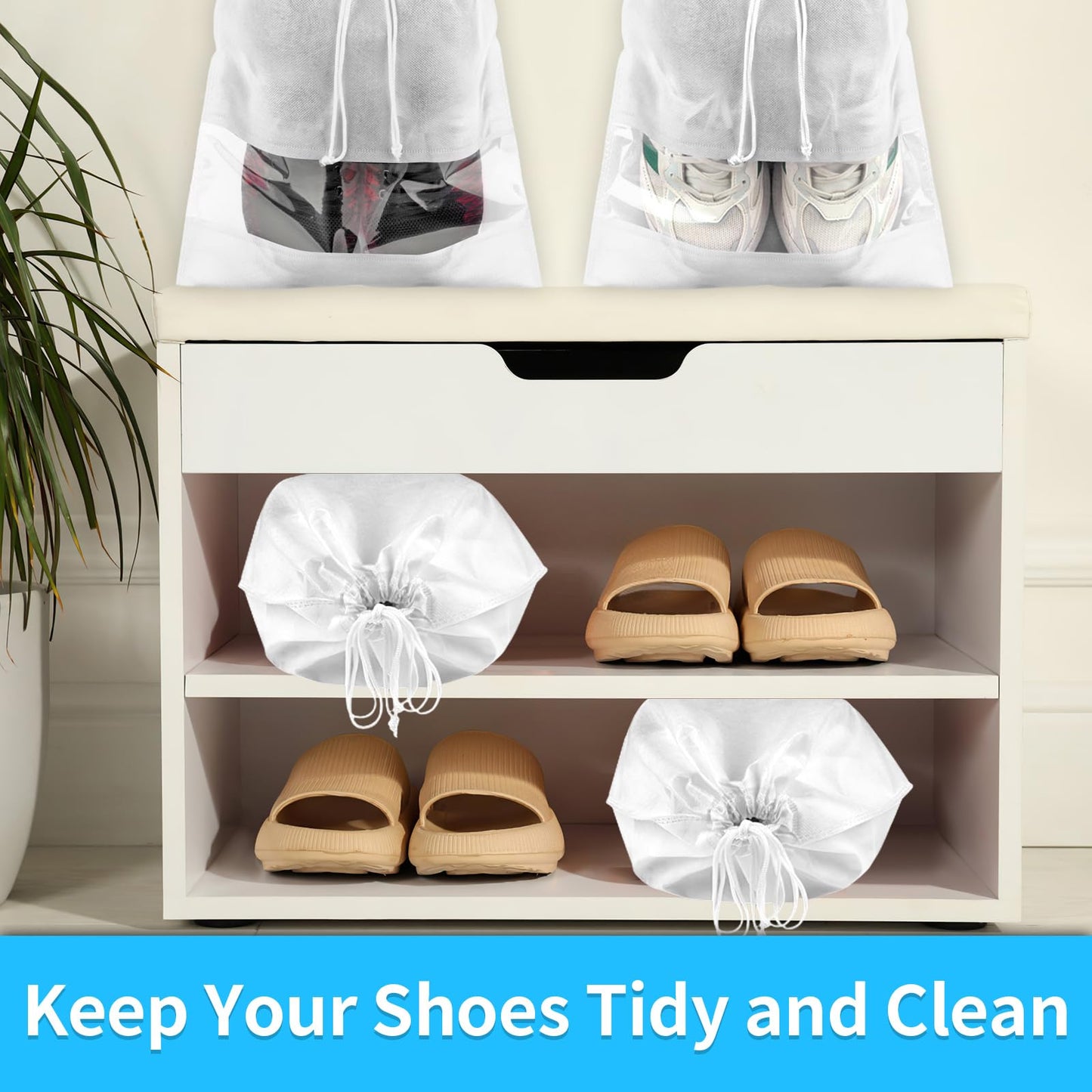 Clear View Travel Shoe Bags - 12 Pack