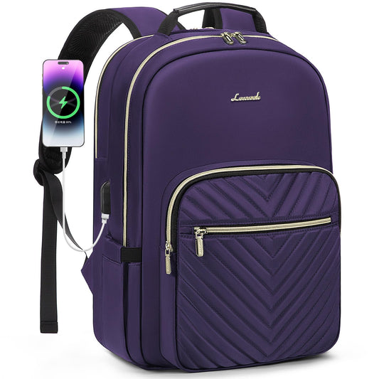 Chic Leather Laptop Backpack for Women - LoveVook