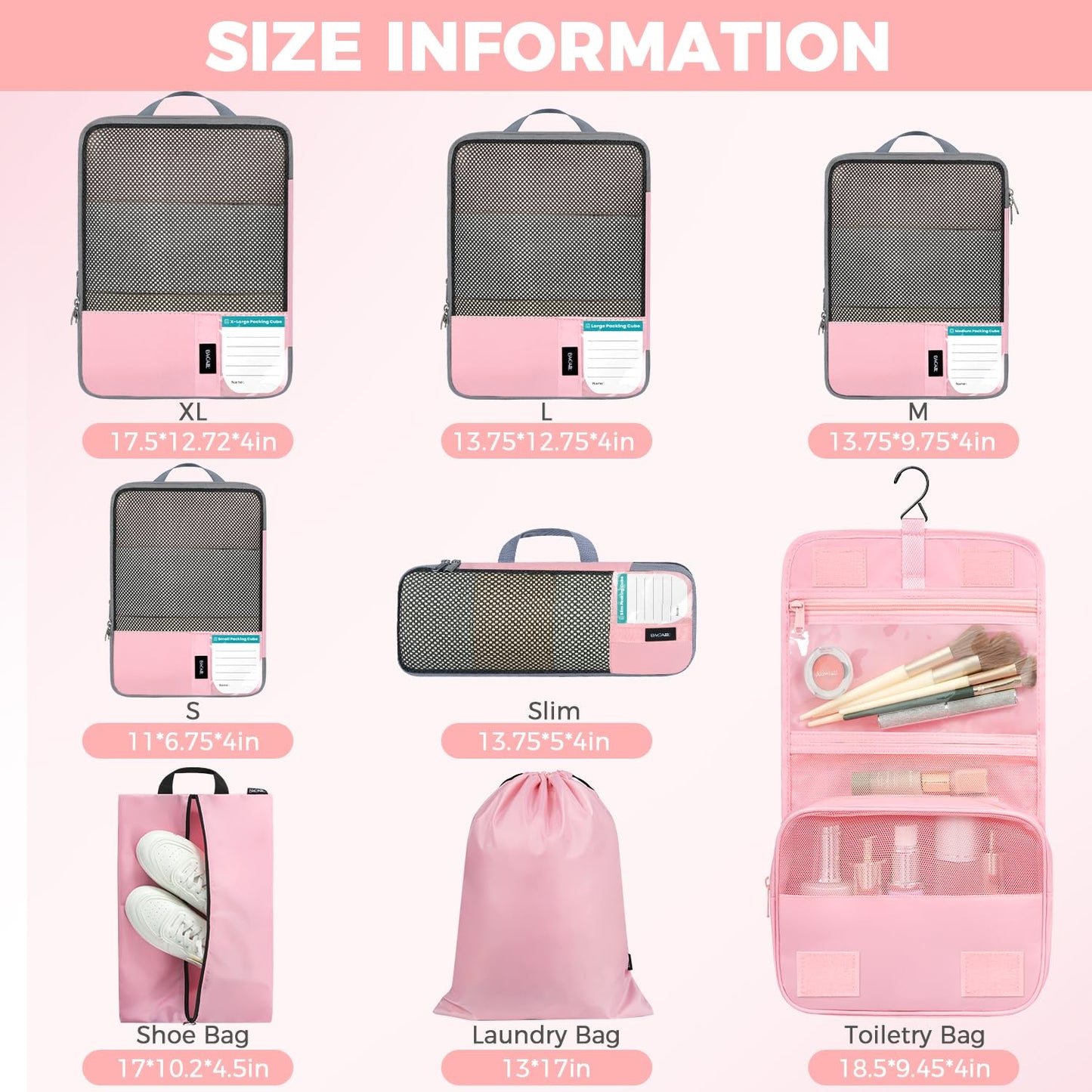 BAGAIL Expandable Travel Compression Cubes Set