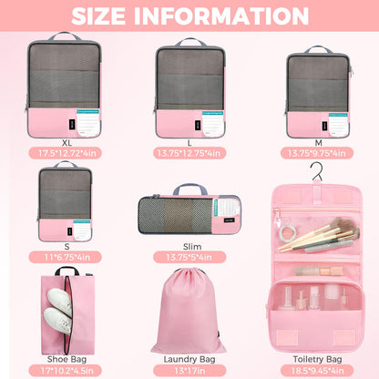 BAGAIL Expandable Travel Compression Cubes Set