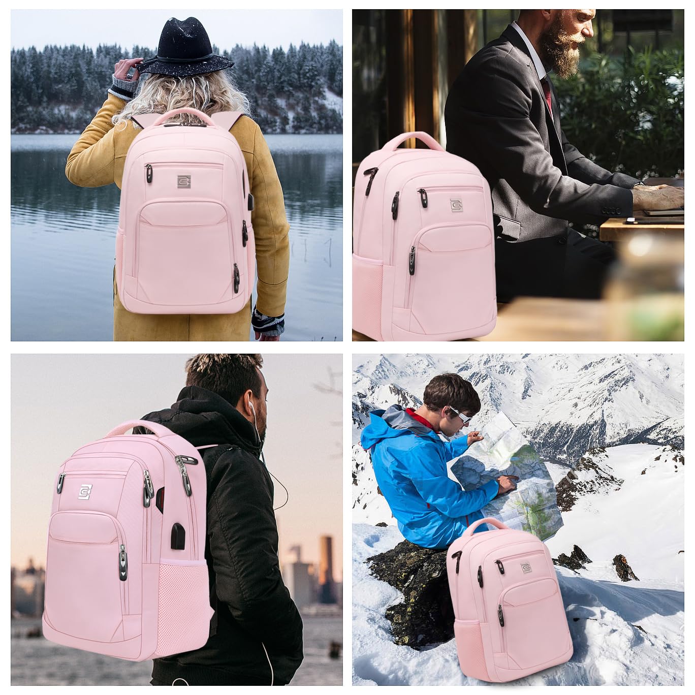 SecureSlim Laptop Backpack with USB & Water Resistance